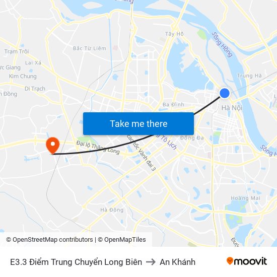 E3.3 Điểm Trung Chuyển Long Biên to An Khánh map