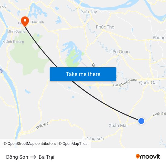 Đông Sơn to Ba Trại map