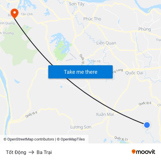 Tốt Động to Ba Trại map