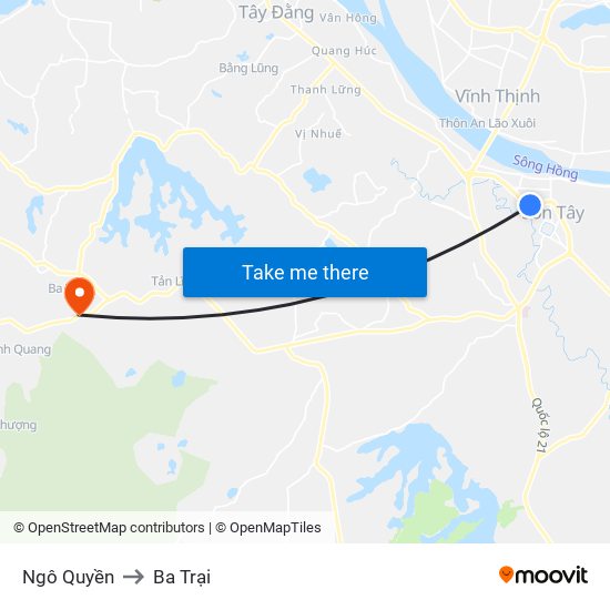 Ngô Quyền to Ba Trại map