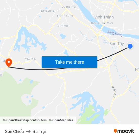 Sen Chiểu to Ba Trại map