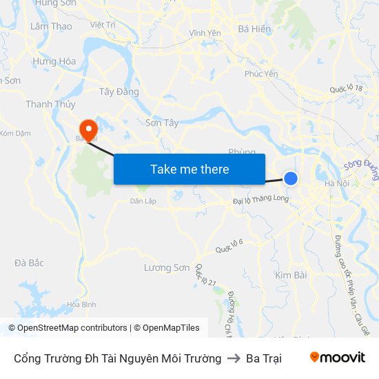 Cổng Trường Đh Tài Nguyên Môi Trường to Ba Trại map