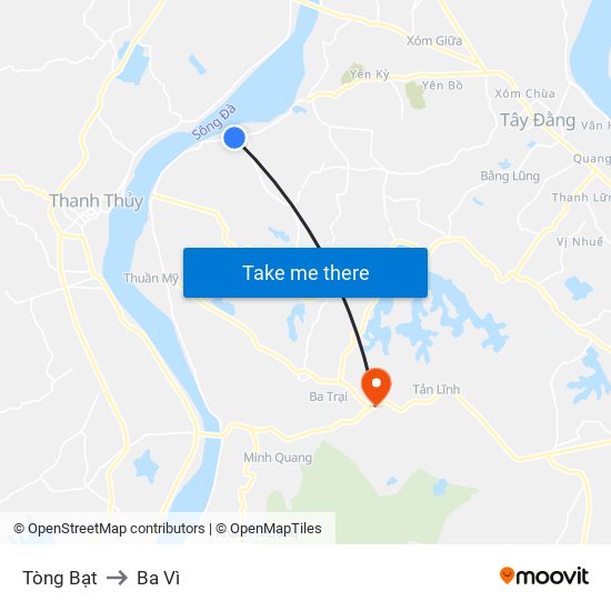 Tòng Bạt to Ba Vì map