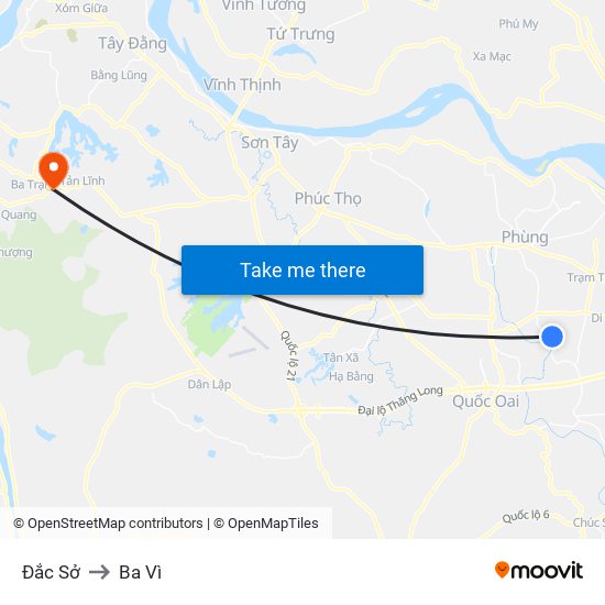 Đắc Sở to Ba Vì map