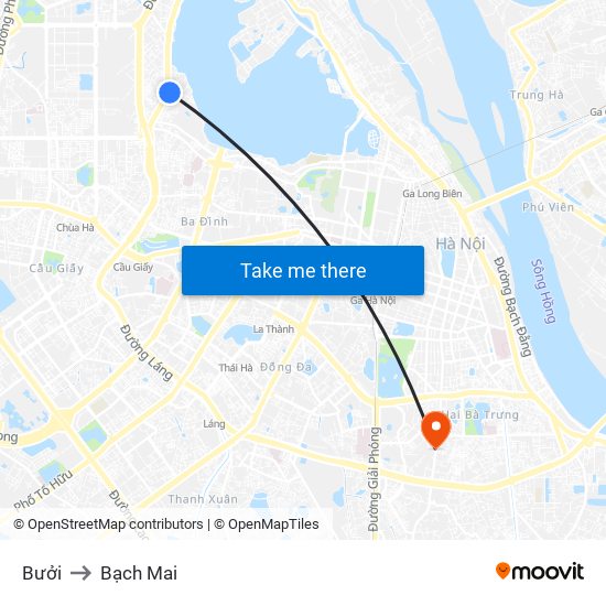 Bưởi to Bạch Mai map