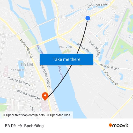 Bồ Đề to Bạch Đằng map