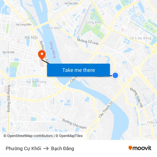 Phường Cự Khối to Bạch Đằng map