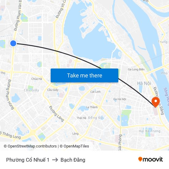 Phường Cổ Nhuế 1 to Bạch Đằng map