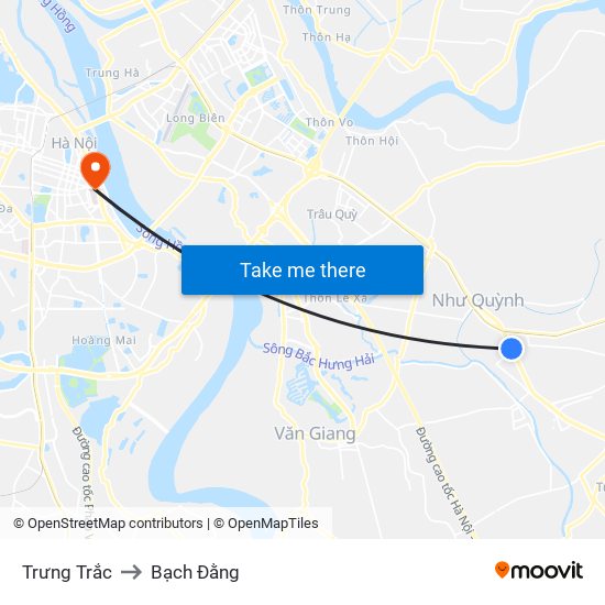 Trưng Trắc to Bạch Đằng map