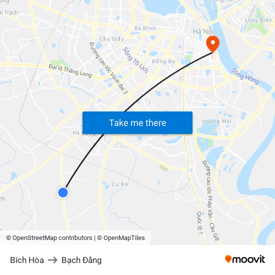 Bích Hòa to Bạch Đằng map