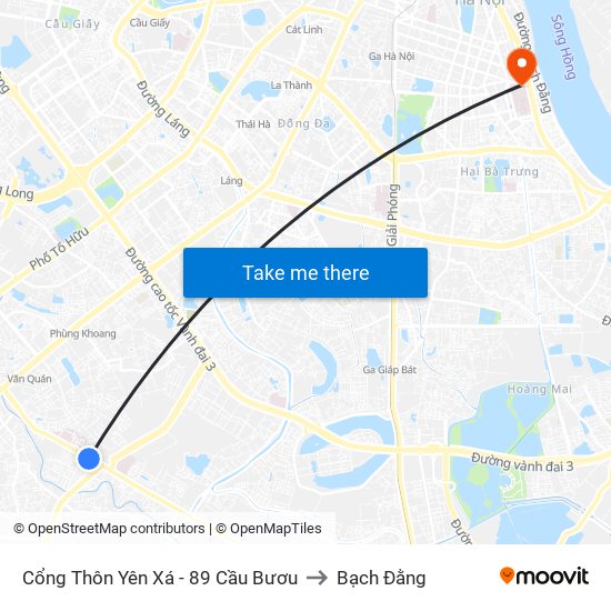 Cổng Thôn Yên Xá - 89 Cầu Bươu to Bạch Đằng map