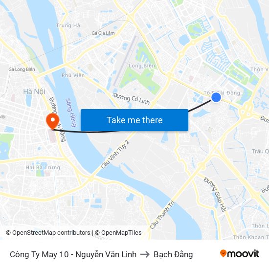 Công Ty May 10 - Nguyễn Văn Linh to Bạch Đằng map