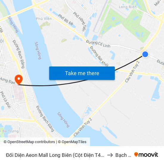 Đối Diện Aeon Mall Long Biên (Cột Điện T4a/2a-B Đường Cổ Linh) to Bạch Đằng map