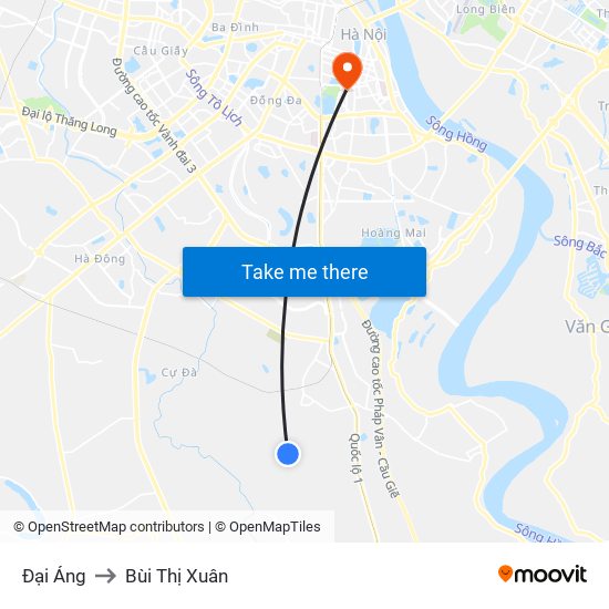 Đại Áng to Bùi Thị Xuân map