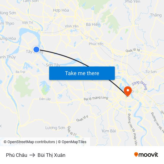 Phú Châu to Bùi Thị Xuân map