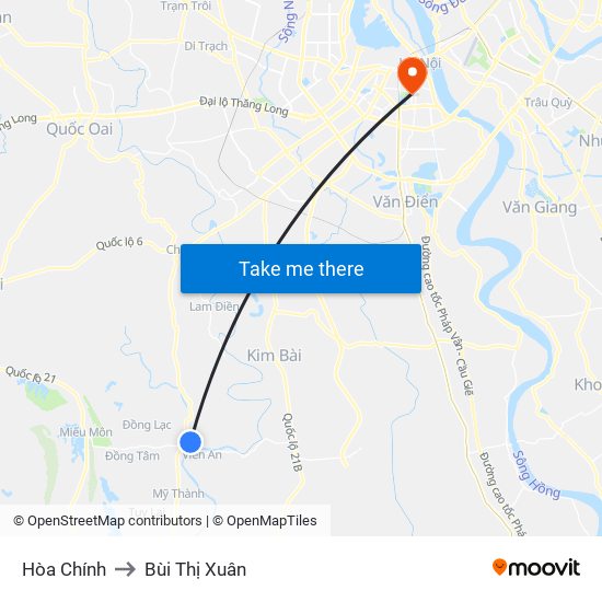 Hòa Chính to Bùi Thị Xuân map