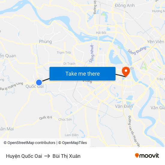 Huyện Quốc Oai to Bùi Thị Xuân map