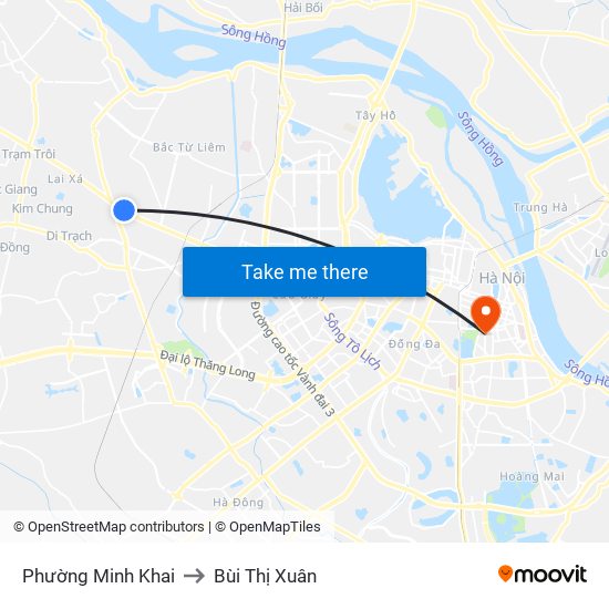 Phường Minh Khai to Bùi Thị Xuân map