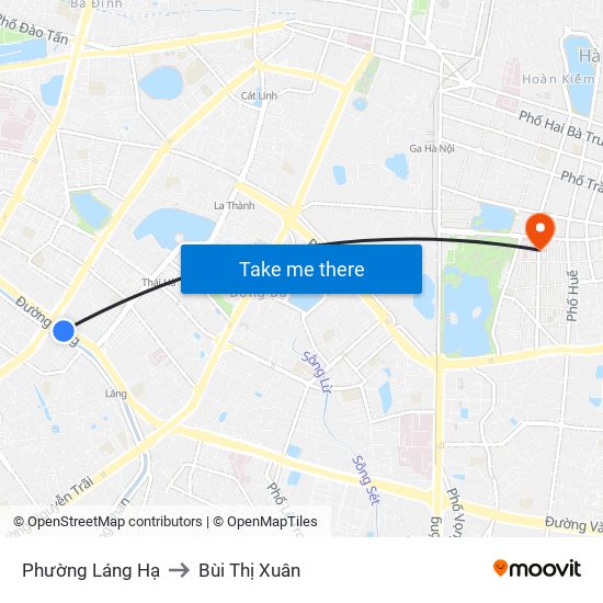 Phường Láng Hạ to Bùi Thị Xuân map