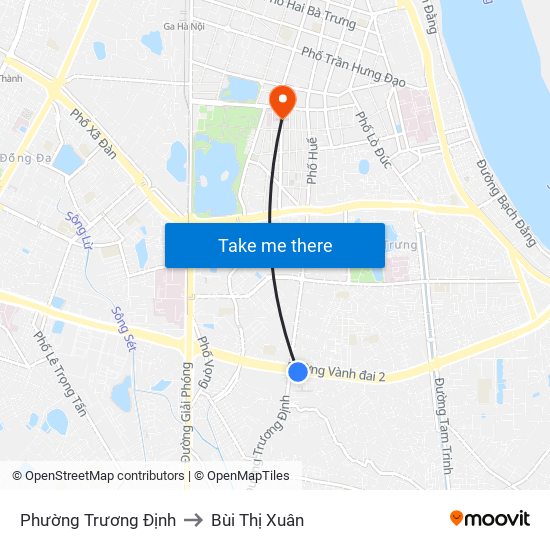 Phường Trương Định to Bùi Thị Xuân map