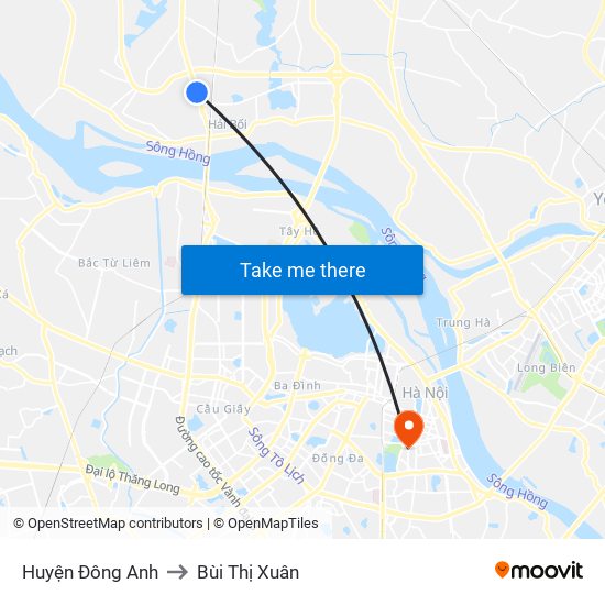 Huyện Đông Anh to Bùi Thị Xuân map