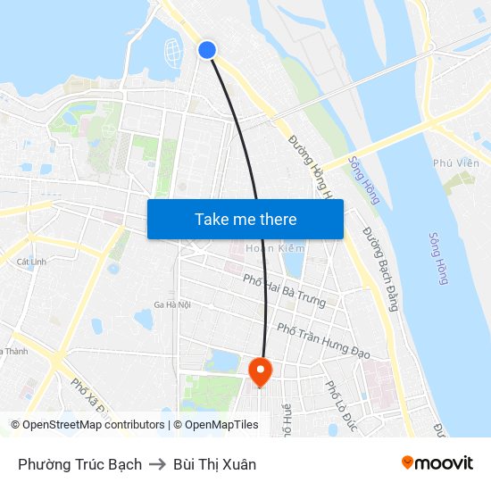 Phường Trúc Bạch to Bùi Thị Xuân map