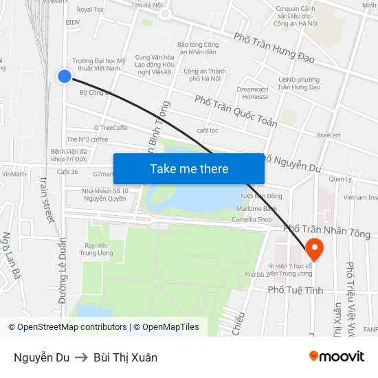 Nguyễn Du to Bùi Thị Xuân map