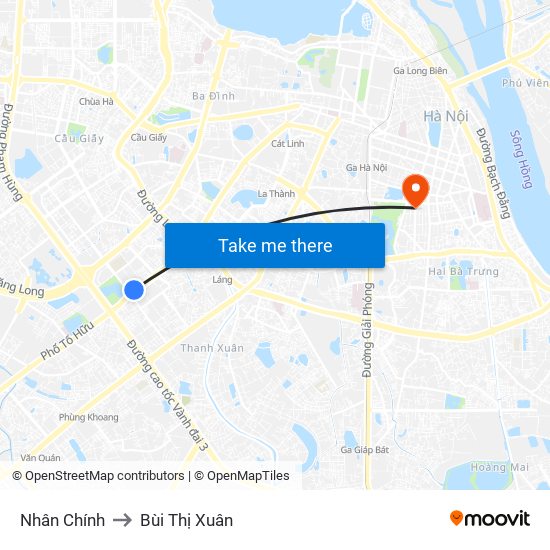 Nhân Chính to Bùi Thị Xuân map