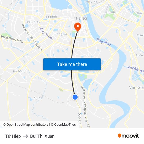 Tứ Hiệp to Bùi Thị Xuân map