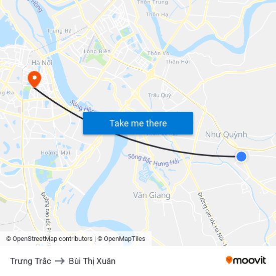 Trưng Trắc to Bùi Thị Xuân map