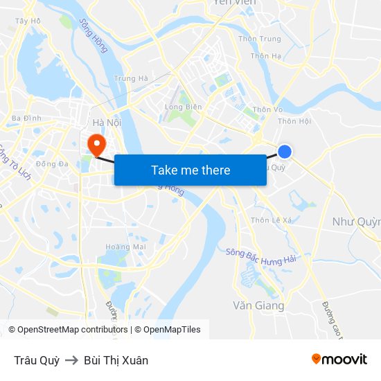 Trâu Quỳ to Bùi Thị Xuân map