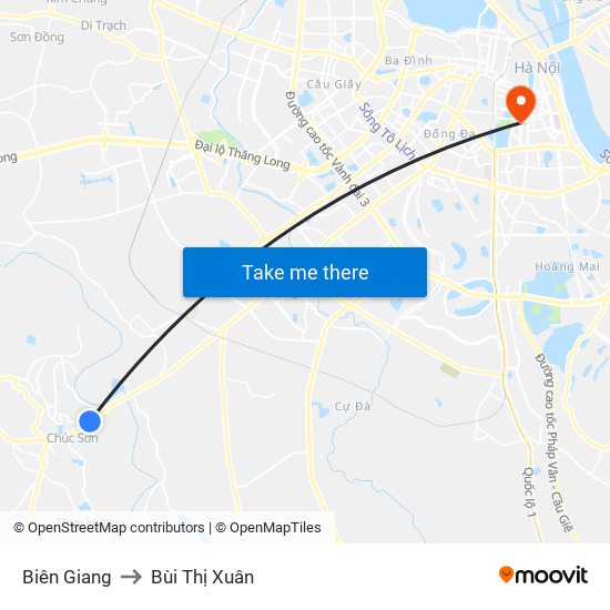 Biên Giang to Bùi Thị Xuân map