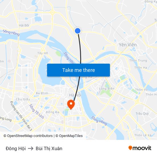 Đông Hội to Bùi Thị Xuân map