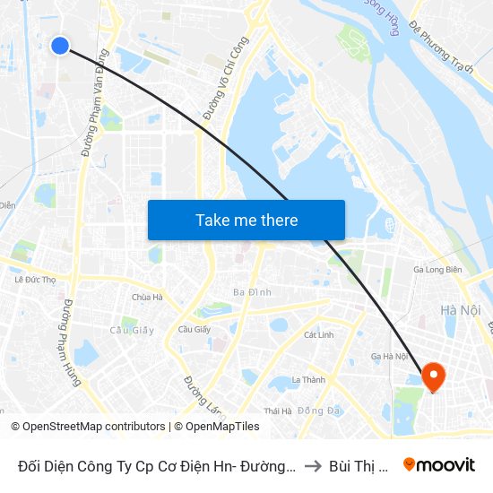 Đối Diện Công Ty Cp Cơ Điện Hn- Đường Đức Thắng to Bùi Thị Xuân map