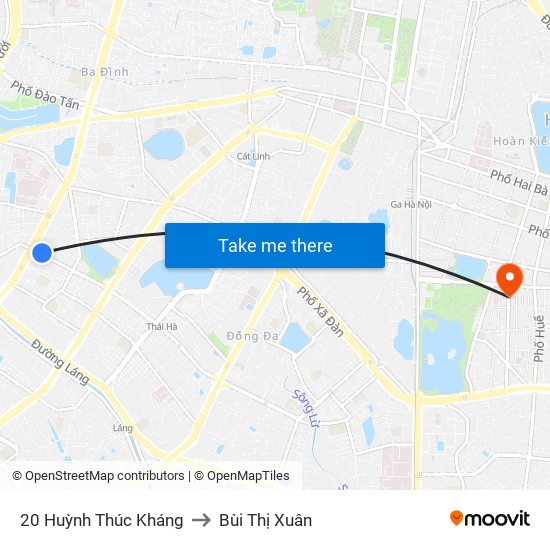 20 Huỳnh Thúc Kháng to Bùi Thị Xuân map