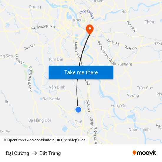 Đại Cường to Bát Tràng map