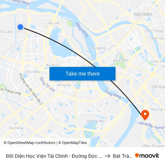 Đối Diện Học Viện Tài Chính - Đường Đức Thắng to Bát Tràng map