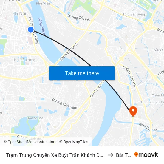 Trạm Trung Chuyển Xe Buýt Trần Khánh Dư (Khu Đón Khách) to Bát Tràng map