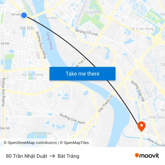 80 Trần Nhật Duật to Bát Tràng map