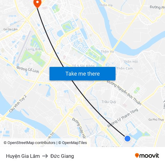 Huyện Gia Lâm to Đức Giang map