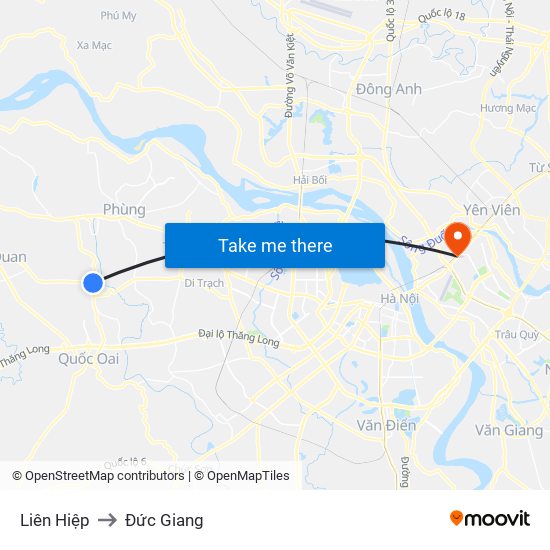 Liên Hiệp to Đức Giang map