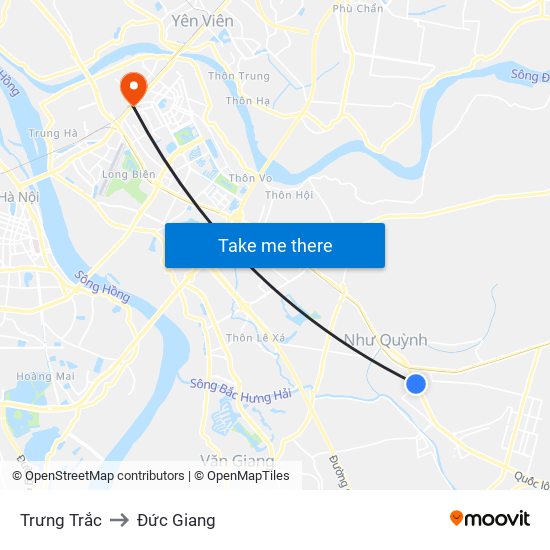 Trưng Trắc to Đức Giang map