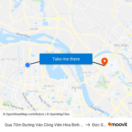 Qua 70m Đường Vào Công Viên Hòa Bình - Phạm Văn Đồng to Đức Giang map