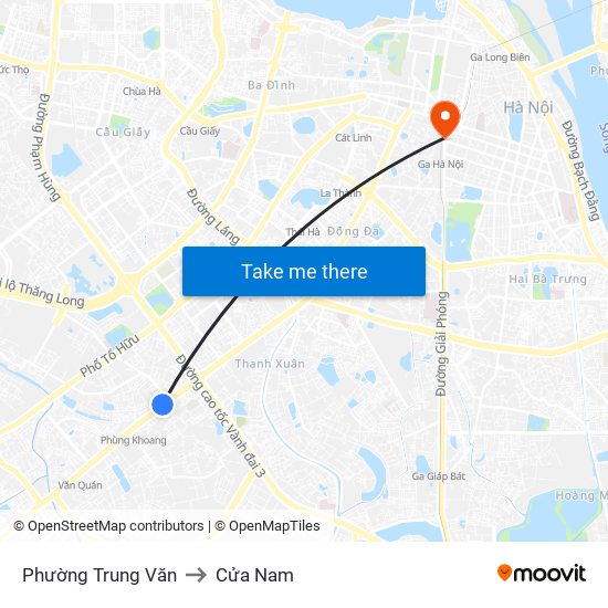 Phường Trung Văn to Cửa Nam map