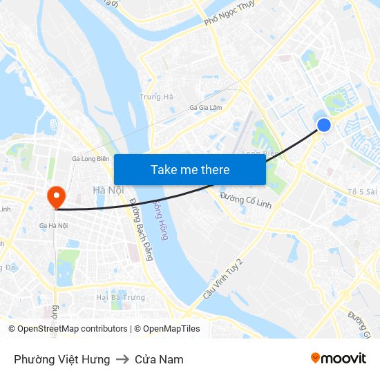 Phường Việt Hưng to Cửa Nam map