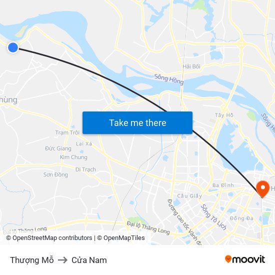 Thượng Mỗ to Cửa Nam map