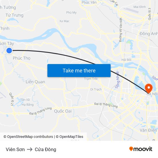 Viên Sơn to Cửa Đông map
