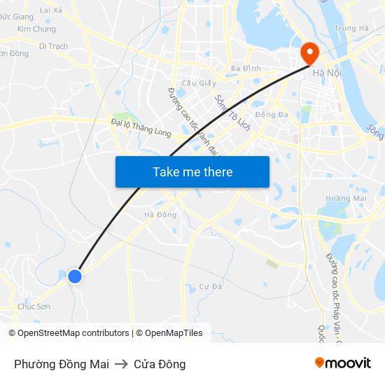 Phường Đồng Mai to Cửa Đông map