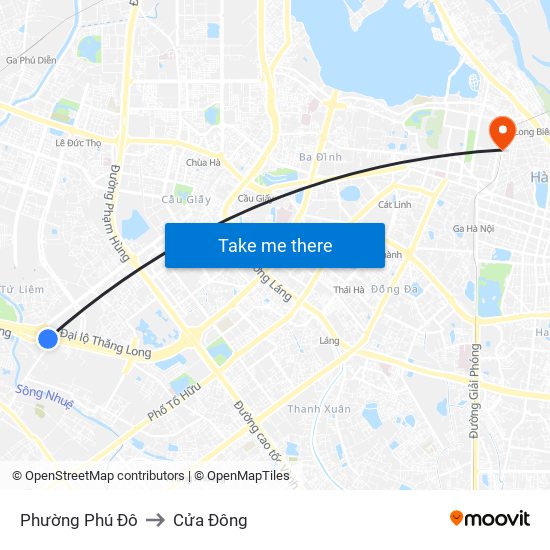 Phường Phú Đô to Cửa Đông map
