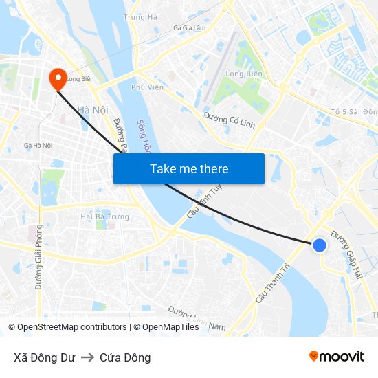 Xã Đông Dư to Cửa Đông map